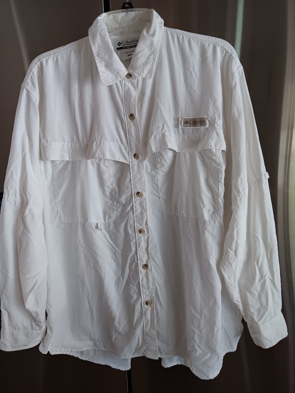 Columbia Women White Lightweight Button-Front Shirt Jacket